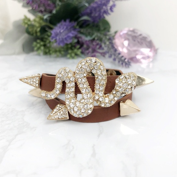 Jewelry - Rhinestone Snake Studded Wrap Bracelet